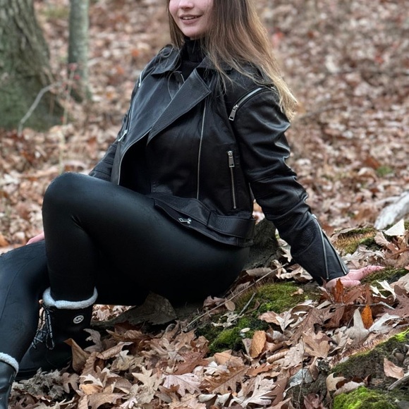 New Classic %100  Genuine Leather Moto Jacket Medium - Picture 2 of 3